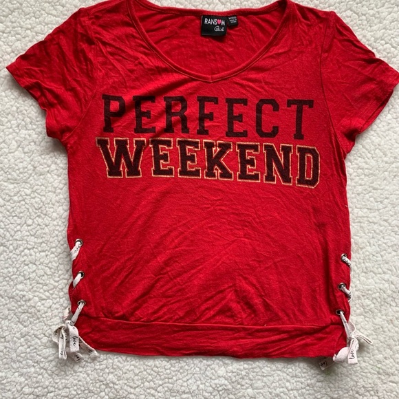 Ransom Girls size med red shirt - Picture 1 of 3